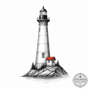 Tattoo sketch lighthouse - эскиз тату (№1756438281_0, 29.08.2025 03:31) — tattoo-photo.ru