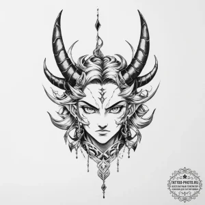 Tattoo sketch demon slayer tanjiro's earring - эскиз тату (№1756440265_0, 29.08.2025 04:04) — tattoo-photo.ru