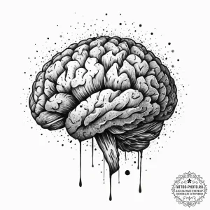 Tattoo sketch brain, tattoo line art, waterco... - эскиз тату (№1756440662_0, 29.08.2025 04:11) — tattoo-photo.ru
