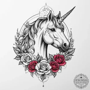 Tattoo sketch unicorn, tattoo sketch design,... - эскиз тату (№1756442244_0, 29.08.2025 04:37) — tattoo-photo.ru