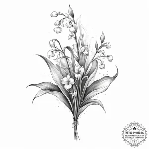 Tattoo sketch lily of the valley - эскиз тату (№1756442440_0, 29.08.2025 04:40) — tattoo-photo.ru