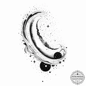Tattoo sketch milky way galaxy - эскиз тату (№1756443627_0, 29.08.2025 05:00) — tattoo-photo.ru