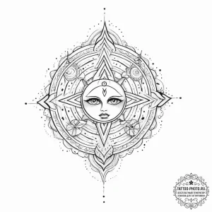 Tattoo sketch cosmic entity - эскиз тату (№1756447183_0, 29.08.2025 05:59) — tattoo-photo.ru