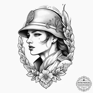Tattoo sketch soldier with a brush, ink illus... - эскиз тату (№1756447581_0, 29.08.2025 06:06) — tattoo-photo.ru