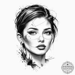 Tattoo sketch face, tattoo sketch design, on... - эскиз тату (№1756448371_0, 29.08.2025 06:19) — tattoo-photo.ru