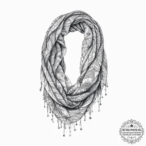 Tattoo sketch knitting a scarf, concept art f... - эскиз тату (№1756451339_0, 29.08.2025 07:08) — tattoo-photo.ru