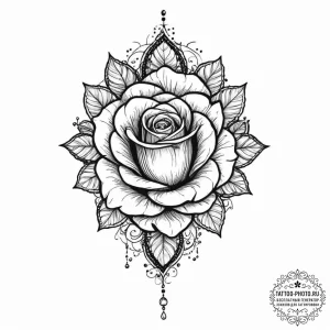 Tattoo sketch goth lace and rose, tattoo sket... - эскиз тату (№1756453317_0, 29.08.2025 07:41) — tattoo-photo.ru
