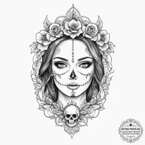 Tattoo sketch vasilisa the beautiful with a s... - эскиз тату (№1756454703_0, 29.08.2025 08:05) — tattoo-photo.ru