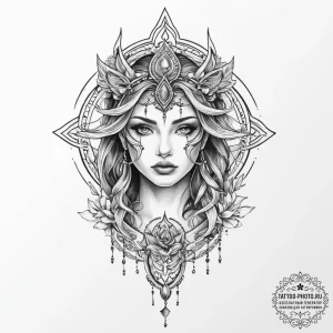 Tattoo sketch mystical past - эскиз тату (№1756455096_0, 29.08.2025 08:11) — tattoo-photo.ru