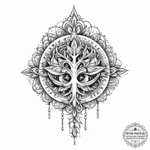 Tattoo sketch divine root - эскиз тату (№1756455490_0, 29.08.2025 08:18) — tattoo-photo.ru