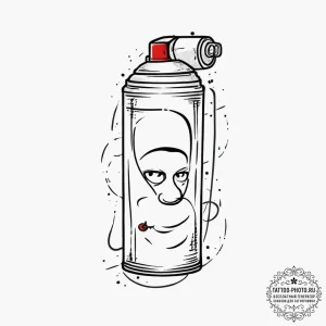 Tattoo sketch graffiti character with a spray... - эскиз тату (№1756455886_0, 29.08.2025 08:24) — tattoo-photo.ru