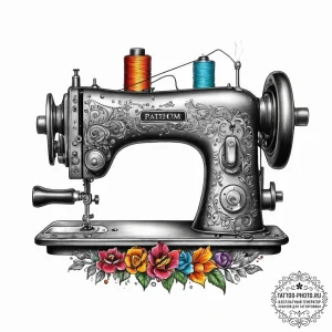 Tattoo sketch designer sewing machine, concep... - эскиз тату (№1756456280_0, 29.08.2025 08:31) — tattoo-photo.ru