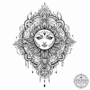 Tattoo sketch mystical world - эскиз тату (№1756457467_0, 29.08.2025 08:51) — tattoo-photo.ru