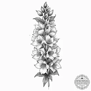Tattoo sketch delphinium flower, artistic tat… — эскиз тату (№1756458654_0, 29.08.2025 09:10) — tattoo-photo.ru