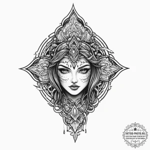 Tattoo sketch blessed fable, concept art for... - эскиз тату (№1756458850_0, 29.08.2025 09:14) — tattoo-photo.ru