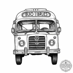 Tattoo sketch bus driver bus silhouette, conc… — эскиз тату (№1756459641_0, 29.08.2025 09:27) — tattoo-photo.ru