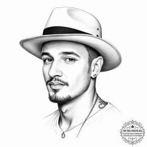 Tattoo sketch joe bonanno with a hat - эскиз тату (№1756460633_0, 29.08.2025 09:43) — tattoo-photo.ru