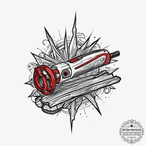 Tattoo sketch carpenter saw and wood, concept... - эскиз тату (№1756464394_0, 29.08.2025 10:46) — tattoo-photo.ru