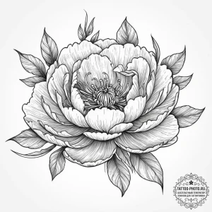 Tattoo sketch узор в виде пиона, tattoo drawi... - эскиз тату (№1756464990_0, 29.08.2025 10:56) — tattoo-photo.ru