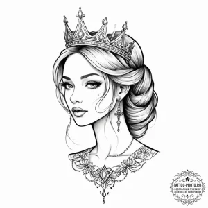 Tattoo sketch princess tattoo - эскиз тату (№1756466971_0, 29.08.2025 11:29) — tattoo-photo.ru