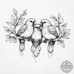 Tattoo sketch love birds on a branch, ink ill… — эскиз тату (№1756467765_0, 29.08.2025 11:42) — tattoo-photo.ru