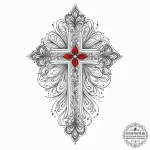 Tattoo sketch cross with a quote, ink illustr… — эскиз тату (№1756468558_0, 29.08.2025 11:55) — tattoo-photo.ru