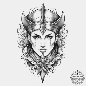 Tattoo sketch powerful paladin, ink illustrat... - эскиз тату (№1756471040_0, 29.08.2025 12:37) — tattoo-photo.ru