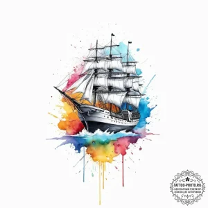 Tattoo sketch ship, artistic tattoo sketch, w... - эскиз тату (№1756473209_0, 29.08.2025 13:13) — tattoo-photo.ru
