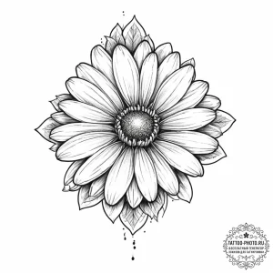 Tattoo sketch узор в виде ромашки - эскиз тату (№1756473407_0, 29.08.2025 13:16) — tattoo-photo.ru