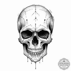 Tattoo sketch абстрактный череп - эскиз тату (№1756474986_0, 29.08.2025 13:43) — tattoo-photo.ru