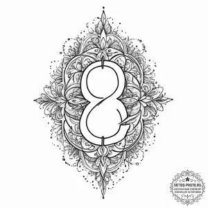 Tattoo sketch узор с арабскими цифрами, tatto... - эскиз тату (№1756475375_0, 29.08.2025 13:49) — tattoo-photo.ru
