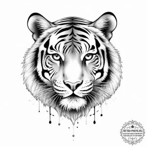 Tattoo sketch абстрактный тигр - эскиз тату (№1756477575_0, 29.08.2025 14:26) — tattoo-photo.ru