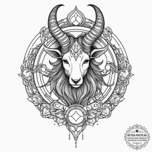 Tattoo sketch capricorn zodiac symbol, concep... - эскиз тату (№1756479548_0, 29.08.2025 14:59) — tattoo-photo.ru
