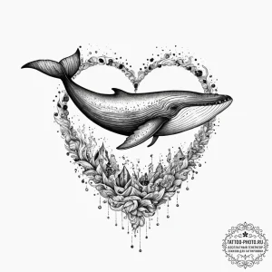 Tattoo sketch puns a whale with a "wail of a... - эскиз тату (№1756482523_0, 29.08.2025 15:48) — tattoo-photo.ru