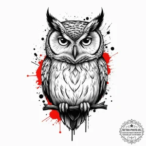 Tattoo sketch cosmic owl, tattoo drawing outl... - эскиз тату (№1756485075_0, 29.08.2025 16:31) — tattoo-photo.ru