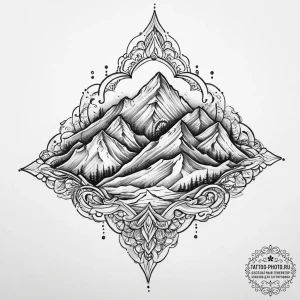 Tattoo sketch mountain, tattoo line art, roug... - эскиз тату (№1756485470_0, 29.08.2025 16:37) — tattoo-photo.ru