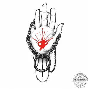 Tattoo sketch hands with a chain, concept art... - эскиз тату (№1756489240_0, 29.08.2025 17:40) — tattoo-photo.ru