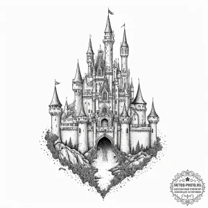 Tattoo sketch sleeping beauty castle, tattoo... - эскиз тату (№1756490047_0, 29.08.2025 17:54) — tattoo-photo.ru