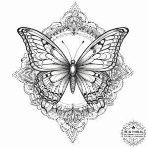 Tattoo sketch butterfly girl tattoo, ink illu... - эскиз тату (№1756491852_0, 29.08.2025 18:24) — tattoo-photo.ru