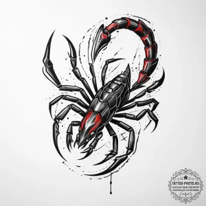 Tattoo sketch scorpion with a knife, concept... - эскиз тату (№1756496071_0, 29.08.2025 19:34) — tattoo-photo.ru