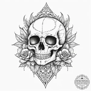 Tattoo sketch узор в виде черепа с воздухом,... - эскиз тату (№1756496882_0, 29.08.2025 19:48) — tattoo-photo.ru