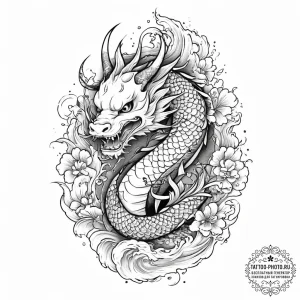 Tattoo sketch demon, tattoo line art, on a cl... - эскиз тату (№1756497288_0, 29.08.2025 19:54) — tattoo-photo.ru