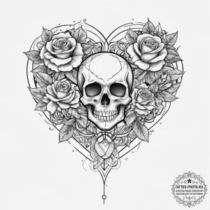 Tattoo sketch heart, artistic tattoo sketch,... - эскиз тату (№1756497698_0, 29.08.2025 20:01) — tattoo-photo.ru