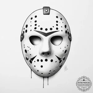 Tattoo sketch friday the 13th jason mask, tat... - эскиз тату (№1756498311_0, 29.08.2025 20:11) — tattoo-photo.ru
