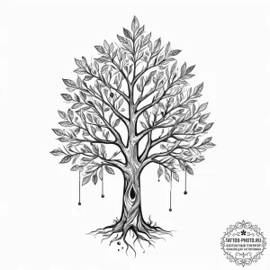 Tattoo sketch linework дерево, ink illustrati... - эскиз тату (№1756500112_0, 29.08.2025 20:41) — tattoo-photo.ru