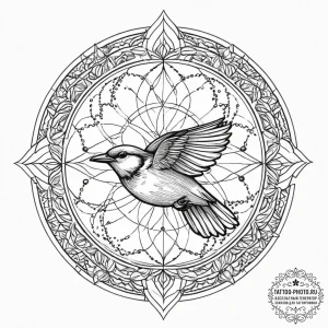 Tattoo sketch scarlet tanager, concept art fo... - эскиз тату (№1756503928_0, 29.08.2025 21:45) — tattoo-photo.ru