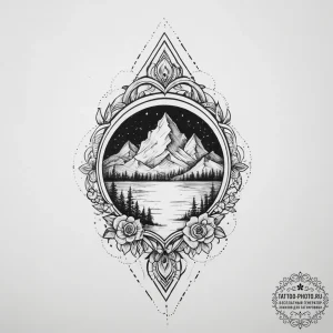 Tattoo sketch mystical land, concept art for... - эскиз тату (№1756505122_0, 29.08.2025 22:05) — tattoo-photo.ru