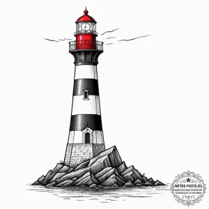 Tattoo sketch lighthouse, tattoo flash sheet... - эскиз тату (№1756505318_0, 29.08.2025 22:08) — tattoo-photo.ru