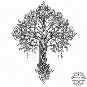 Tattoo sketch tree of life, tattoo drawing ou... - эскиз тату (№1756507113_0, 29.08.2025 22:38) — tattoo-photo.ru