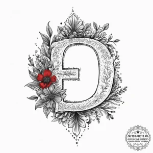 Tattoo sketch botanical alphabet letters, tat... - эскиз тату (№1756508125_0, 29.08.2025 22:55) — tattoo-photo.ru